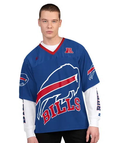 Starter Men's Royal/white Buffalo Bills Short Sleeve Long Sleeve T-shirt In Blue