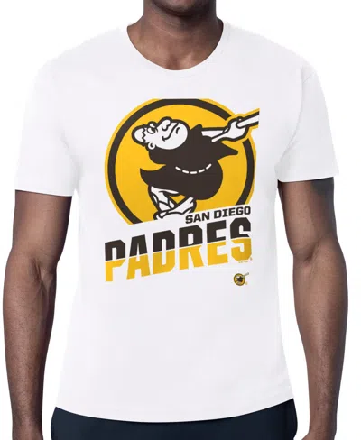 Starter Men's San Diego Padres Zoom Screen-printed Ring-spun Cotton Crewneck T-shirt In White