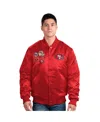 Starter Men's Scarlet San Francisco 49ers Exclusive Satin Full-snap Varsity Jacket In Scarlet