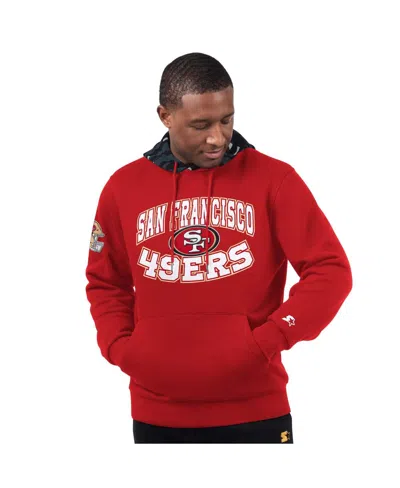Starter Men's Scarlet San Francisco 49ers Thursday Night Gridiron Pullover Hoodie In Multi