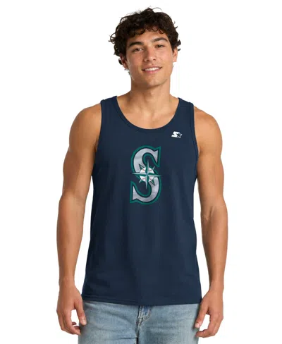 Starter Men's Seattle Mariners Sleeveless Screen Print Tank Top In Blue