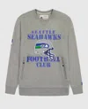 Starter Men's Seattle Seahawks Crew Neck Sweatshirt With Zip Pockets In Heather Grey In Grey