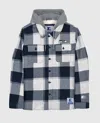 Starter Men's Seattle Seahawks The Big Joe Sherpa Lined Plaid Jacket In Navy In Blue