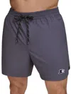 Starter Men's Hybrid Stretch 5" Volley Shorts In Dark Grey