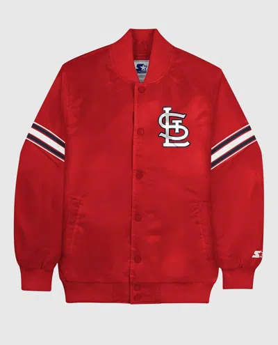 Starter Men's St. Louis Cardinals Satin Full-snap Jacket In Red