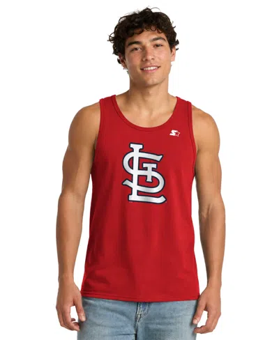 Starter Men's St. Louis Cardinals Screen Print Graphics Tank Top In Red