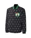 Starter Men's  Black Boston Celtics In-field Play Fashion Satin Full-zip Varsity Jacket In Black