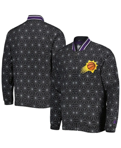 Starter Men's  Black Phoenix Suns In-field Play Fashion Satin Full-zip Varsity Jacket