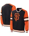 Starter Men's  Black San Francisco Giants Yardline Pullover Windbreaker In Black