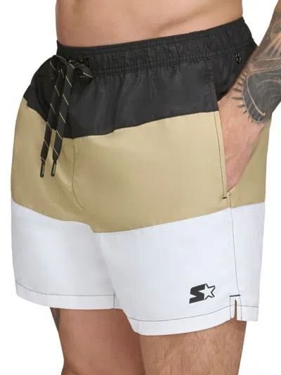 Starter Men's  Colorblocked Volleyball Shorts In Black
