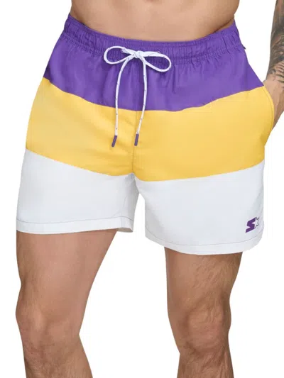 Starter Men's  Colorblocked Volleyball Shorts In Purple