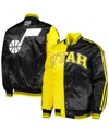 Starter Men's  Gold, Black Utah Jazz Fast Break Satin Full-snap Jacket In Gold,black