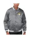 Starter Men's  Gray Los Angeles Rams Locker Room Satin Varsity Full-snap Jacket In Gray