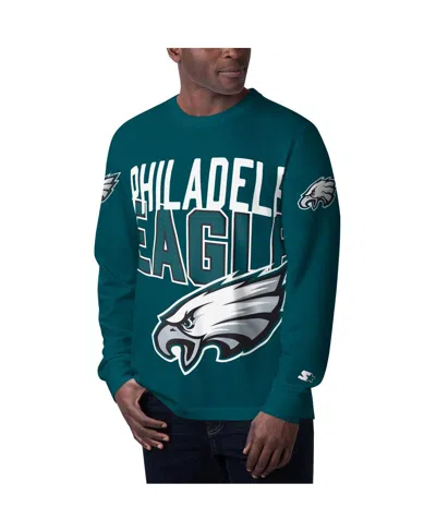 Starter Men's  Midnight Green Philadelphia Eagles Clutch Hit Long Sleeve T-shirt