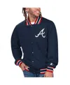Starter Men's  Navy Atlanta Braves Secret Weapon Full-snap Jacket In Navy