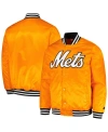 Starter Men's  Orange New York Mets Cross Bronx Fashion Satin Full-snap Varsity Jacket In Orange