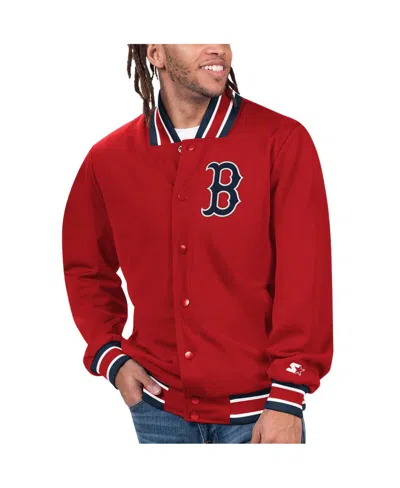 Starter Men's  Red Boston Red Sox Secret Weapon Satin Full-snap Jacket