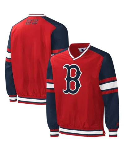 Starter Men's  Red Boston Red Sox Yardline Pullover Windbreaker