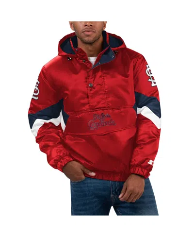 Starter Men's  Red St. Louis Cardinals Force Play Ii Half-zip Hooded Jacket
