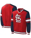 Starter Men's  Red St. Louis Cardinals Yardline V-neck Pullover Windbreaker In Red
