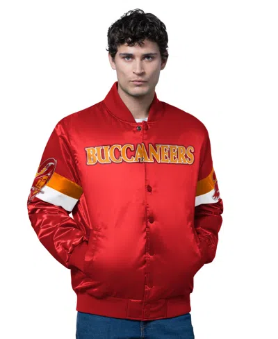 Starter Men's  Red Tampa Bay Buccaneers Triple Option Satin Varsity Vintage Logo Full-snap Jacket