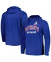 Starter Men's  Royal Distressed New York Giants Gridiron Classics Throwback Raglan Long Sleeve Hooded In Royal