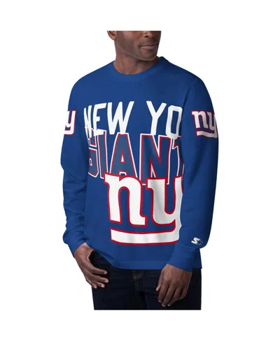 Starter Men's  Royal New York Giants Clutch Hit Long Sleeve T-shirt