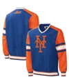 Starter Men's  Royal New York Mets Yardline V-neck Pullover Windbreaker In Royal