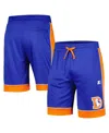 STARTER MEN'S STARTER ROYAL, ORANGE DISTRESSED DENVER BRONCOS VINTAGE-LIKE FAN FAVORITE SHORTS