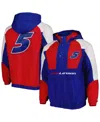 Starter Men's  Royal, Red Kyle Larson The Body Check Half-snap Pullover Jacket In Royal,red
