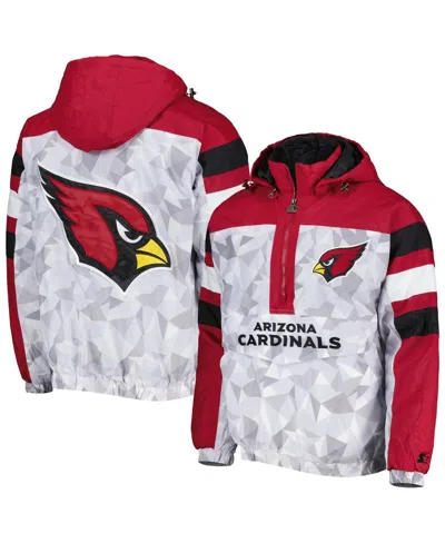 Starter Men's  White, Cardinal Arizona Cardinals Thursday Night Gridiron Raglan Half-zip Hooded Jacke In White,cardinal