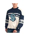 Starter White Seattle Kraken Defense Fleece Crewneck Pullover Sweatshirt In White