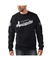 Starter X Nhl Black Ice Black Colorado Avalanche Cross Check Pullover Sweatshirt In Black