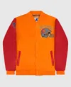 Starter Men's Tampa Bay Buccaneers Varsity Satin Full-snap Jacket In Orange In Orange