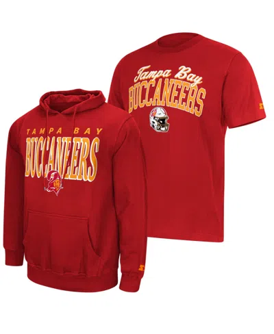 Starter Men's Tampa Bay Buccaneers Vintage Logo Rib-knit Hoodie And T-shirt, 2-piece Set In Red