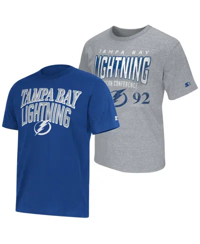 Starter Men's Tampa Bay Lightning Vintage-graphic Cotton-blend T-shirt, 2-piece Set In Multi