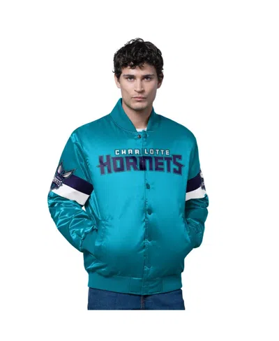 Starter Men's Teal Charlotte Hornets Triple Option Varsity Full-snap Satin Jacket In Multi
