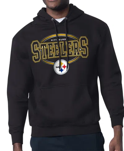 Starter Men's Team Track Pittsburgh Steelers Graphic Classic-fit Pullover Hoodie In Black