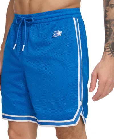 Starter Men's Regular Fit Drawstring Mesh Shorts In Blue