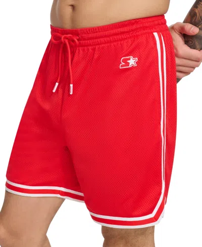 Starter Men's Varsity Athletic Mesh 7" Shorts In Red
