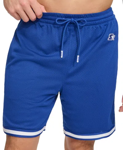 Starter Men's Regular Fit Drawstring Mesh Shorts In Royal Blue