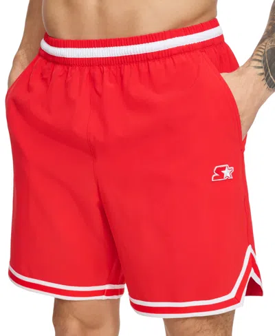 Starter Men's Varsity Tipped Stretch Volleyball Shorts In Red