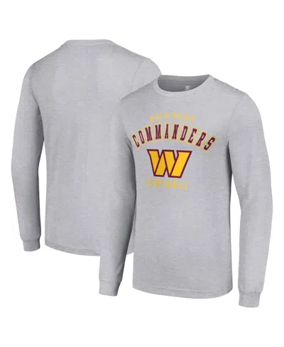 Starter Men's Washington Commanders Long-sleeve Crewneck T-shirt In Gray