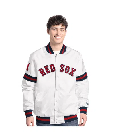 Starter Men's White Boston Red Sox Cooperstown Scout Full-snap Varsity Jacket