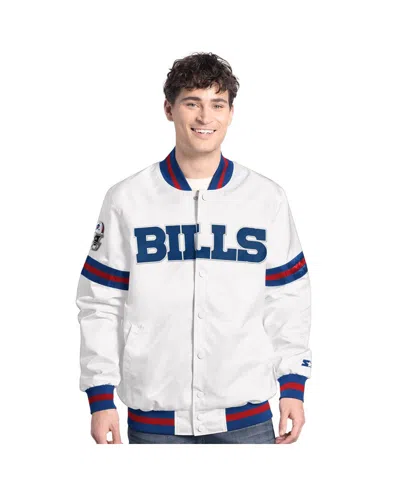 Starter Men's White Buffalo Bills Scout Full-snap Varsity Jacket