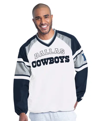 Starter Men's White Dallas Cowboys Infield Play Raglan Pullover Jacket In Multi