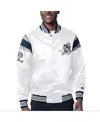 Starter Men's White Dallas Cowboys Satin Varsity Full-snap Jacket In White Navy