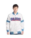 Starter Men's White Houston Oilers Vintage Scout Full-snap Varsity Jacket In Blue