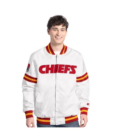 Starter Men's White Kansas City Chiefs Scout Full-snap Varsity Jacket