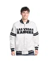 Starter Men's White Las Vegas Raiders Scout Full-snap Varsity Jacket In White